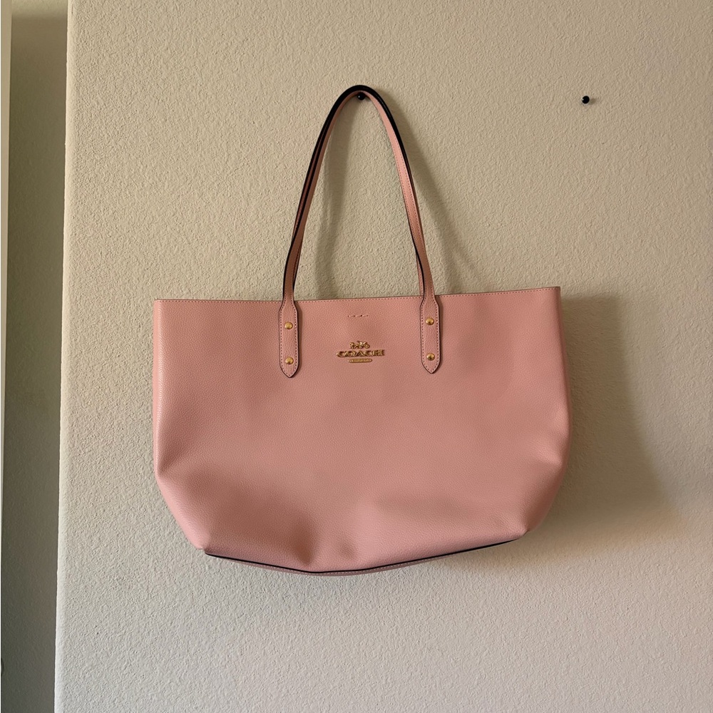 Coach Pink Leather Tote Bag